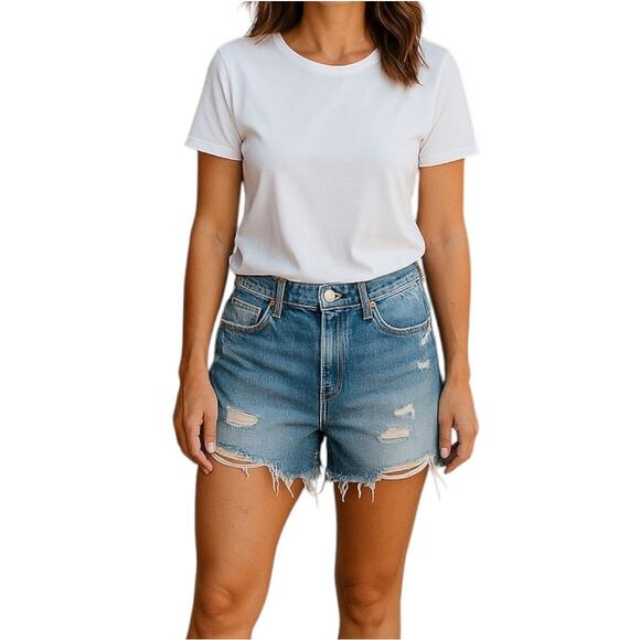 AE77 Premium Denim Women's Cut-Off High Rise Shorts Sz 29 NWT - Picture 3 of 16